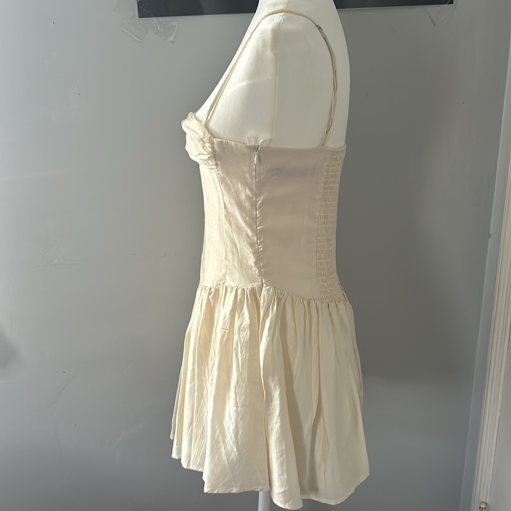 Cream Mini Ruffled Dress - Picture 5 of 6
